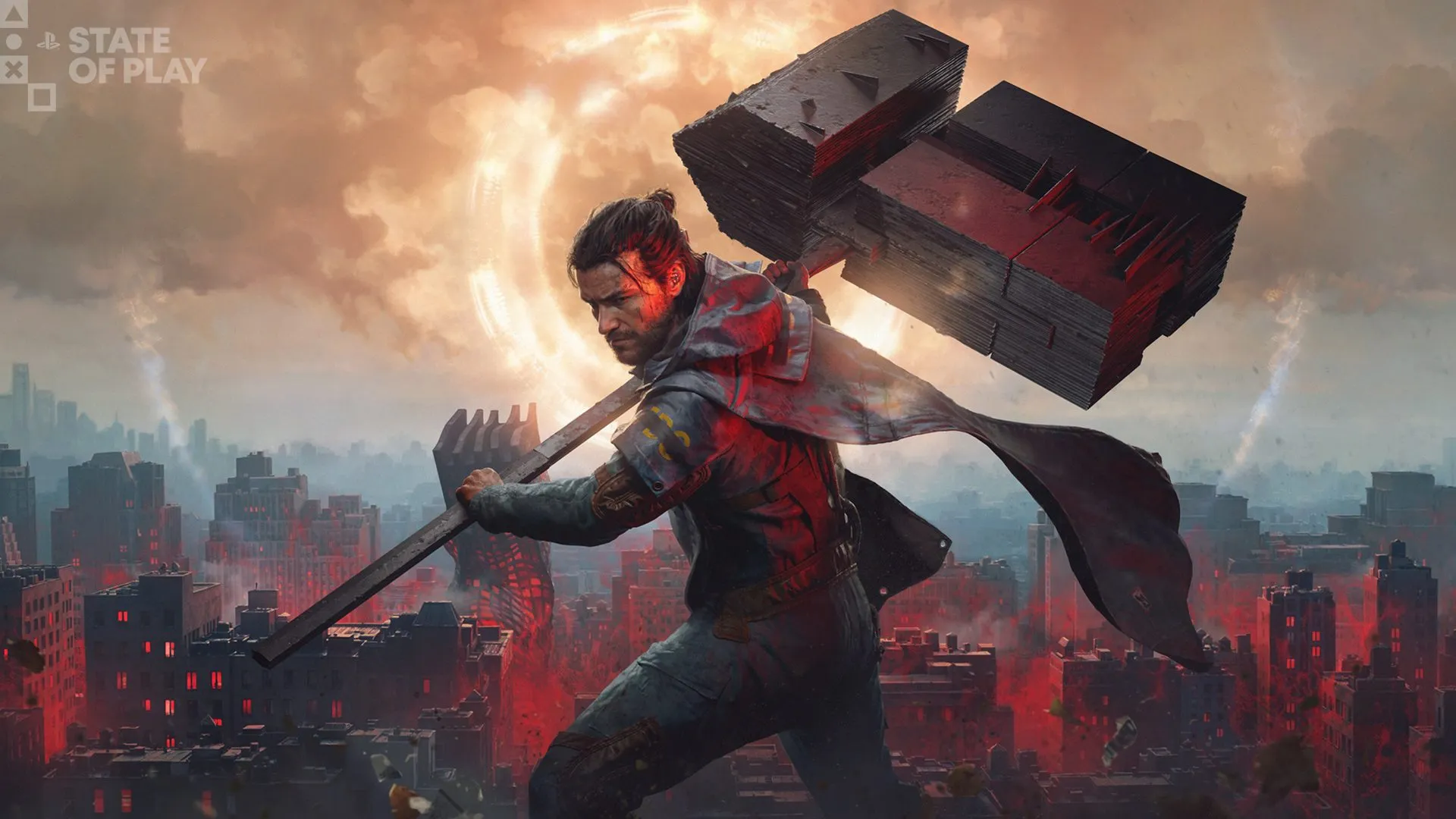 Dylan Faden empunha a arma Aberrant em Manhattan deformada na arte oficial de CONTROL Resonant.